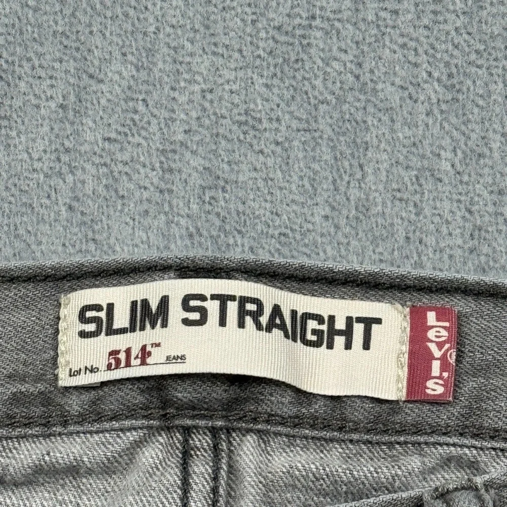 Levis 514 Jeans Men 34x30 Gray Slim Straight Fit Classic Pockets Stretch Zip Fly